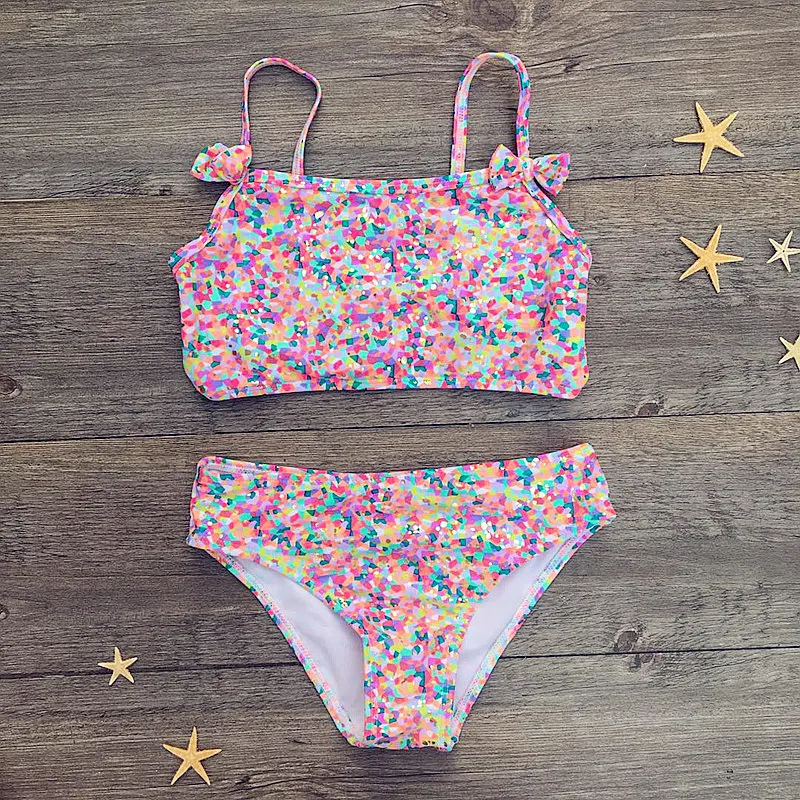 Girls' floral print bikini - Side view