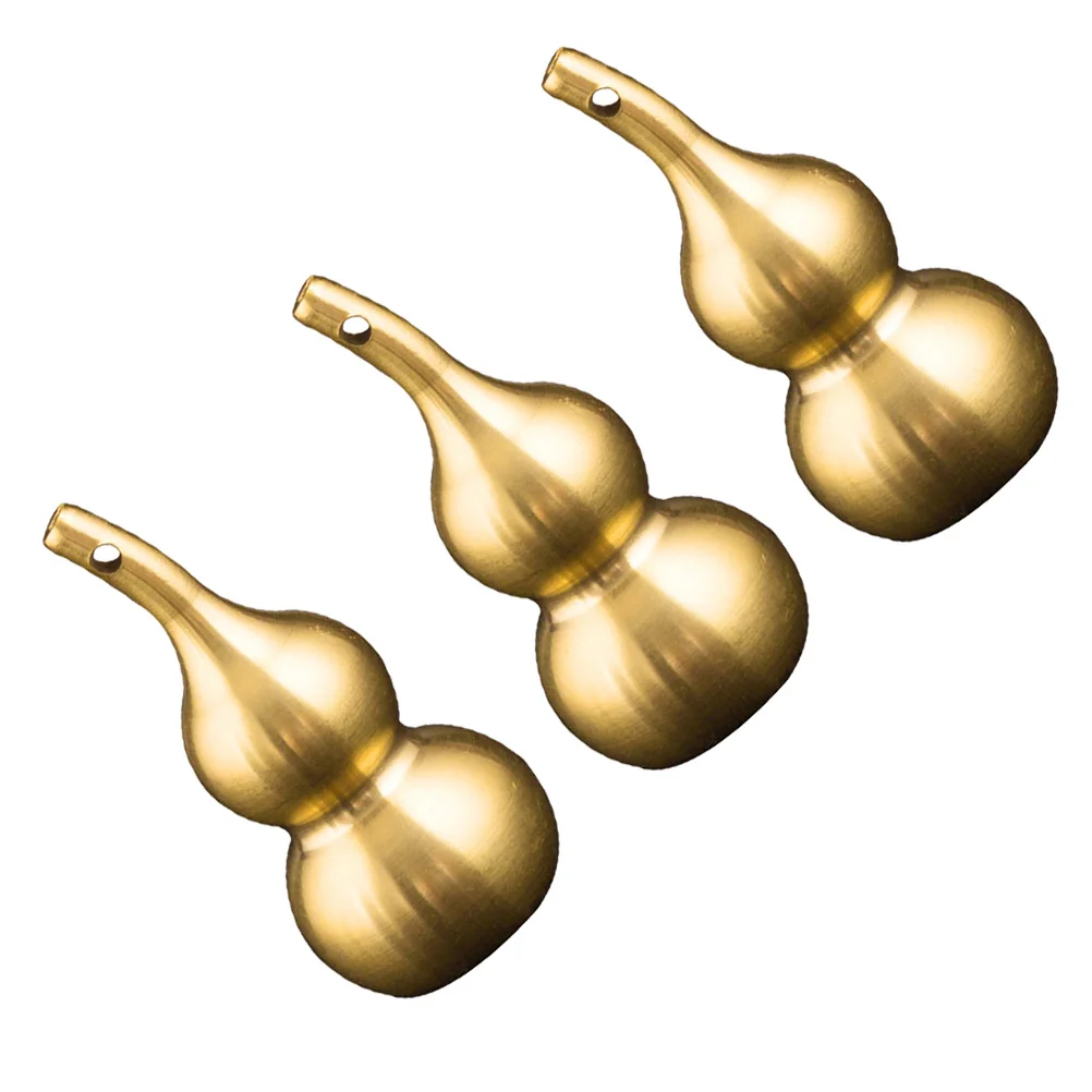 

3pcs Chinese Brass Charms Gourd Statue Brass Ornament Wealth Prosperity Statue Chinese