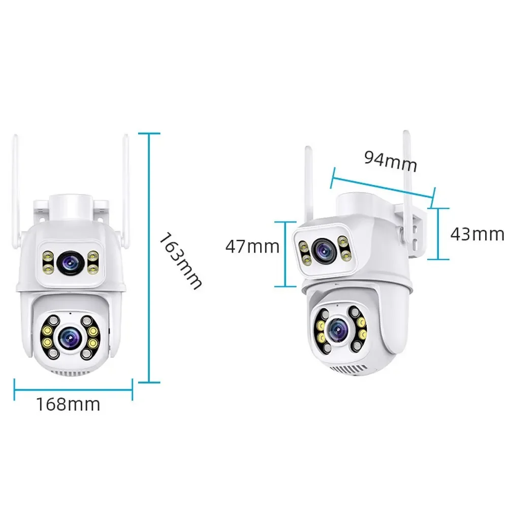 8MP 4K PTZ Wifi Surveillance Camera Dual Lens Dual Screen Ai Human Detect Auto Tracking Night Vision Outdoor ICSee