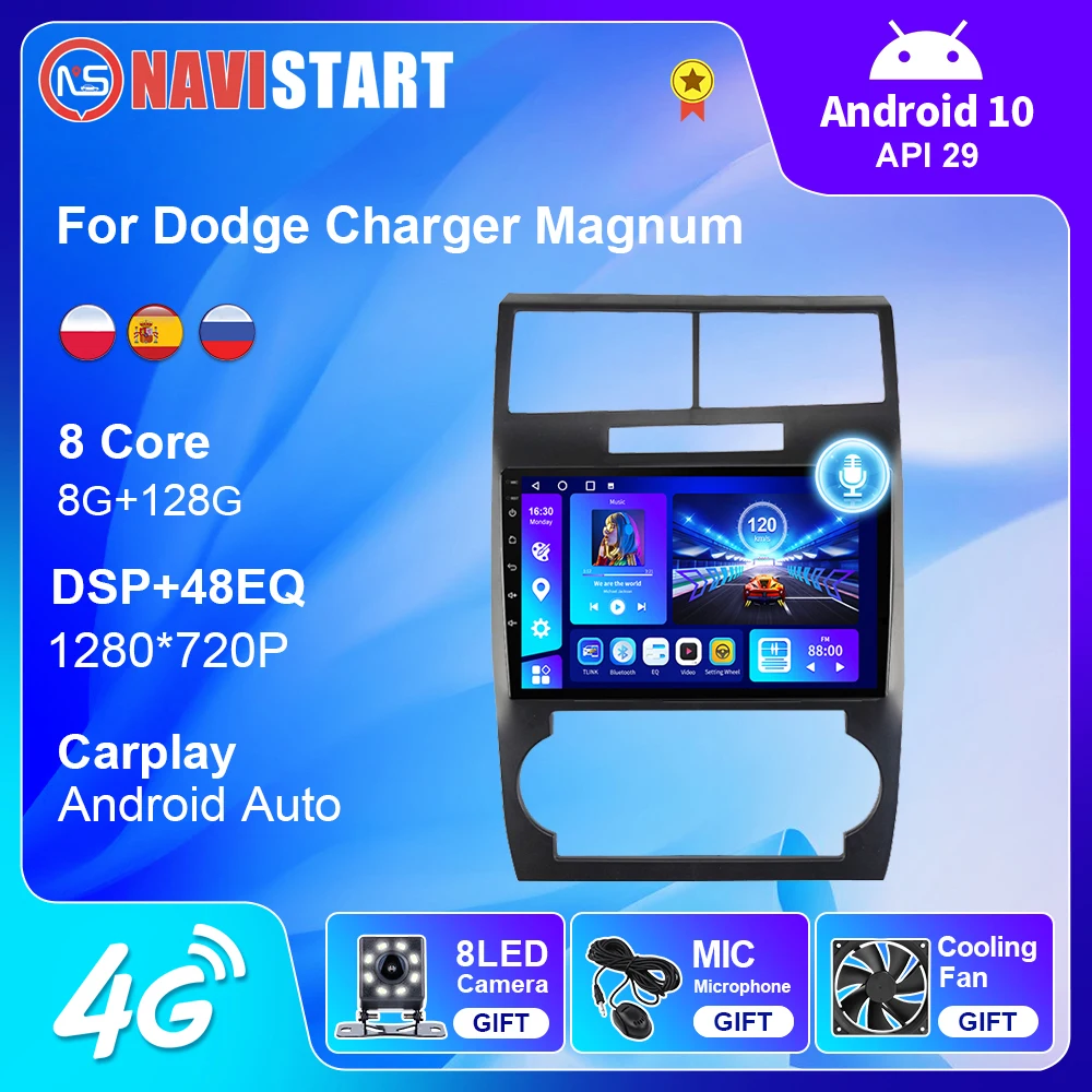 

NAVISTART For Dodge Charger Magnum 2005-2007 Car Radio Multimedia 4G WIFI Carplay AUTO GPS Navigation Android 10 Player 2 Din
