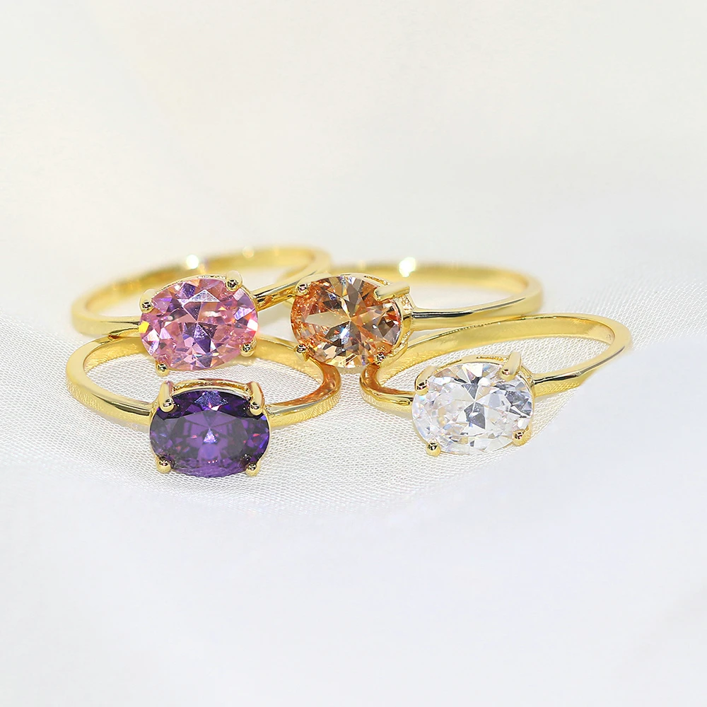 Wedding Rings For Women Simple Multicolor Oval Zircon jewelry rings finger rings R865