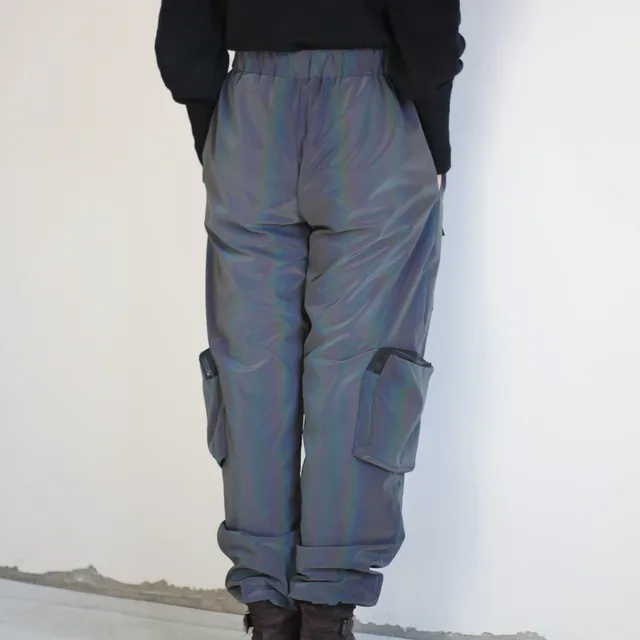 Colourful Holographic Reflective Cargo Pants 12