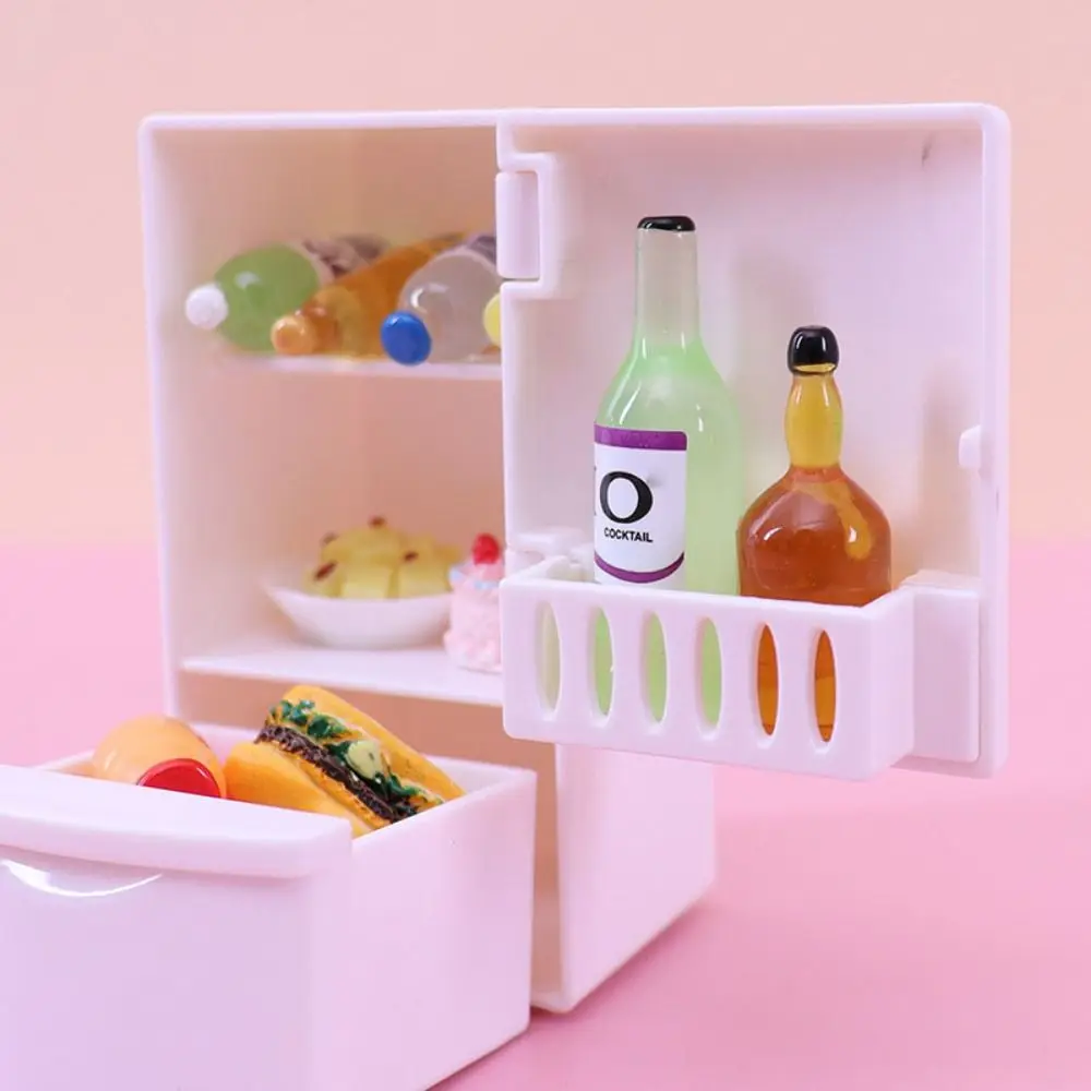 

Пластиковый кукольный домик, холодильник 4,5*4,5*8,3 см, мини-холодильник, модель игровой сцены, модель 1/6 1/12, украшение для кукольного домика