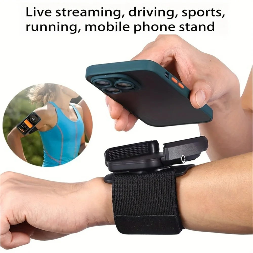 Handgelenk-Telefonhalter, 360° drehbar, abnehmbar, verstellbar, Sporthalterung zum Laufen, Radfahren, Fahren, universelle Handy-Unterstützung – Detail 1