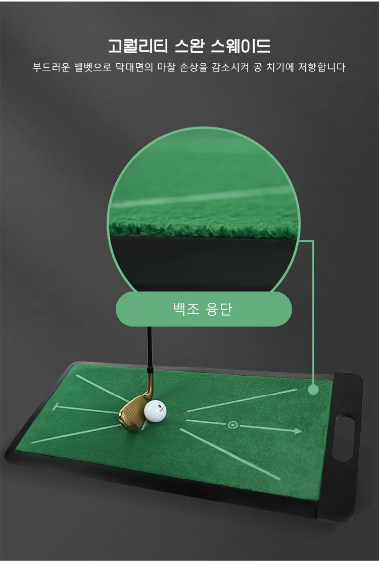 Description Picture 4 of itemCaiton Golf Velvet Mat - High Quality Golf Swing Training and Analysis Mat - Non-Slip Rubber Bottom - Golf Practice Supplies