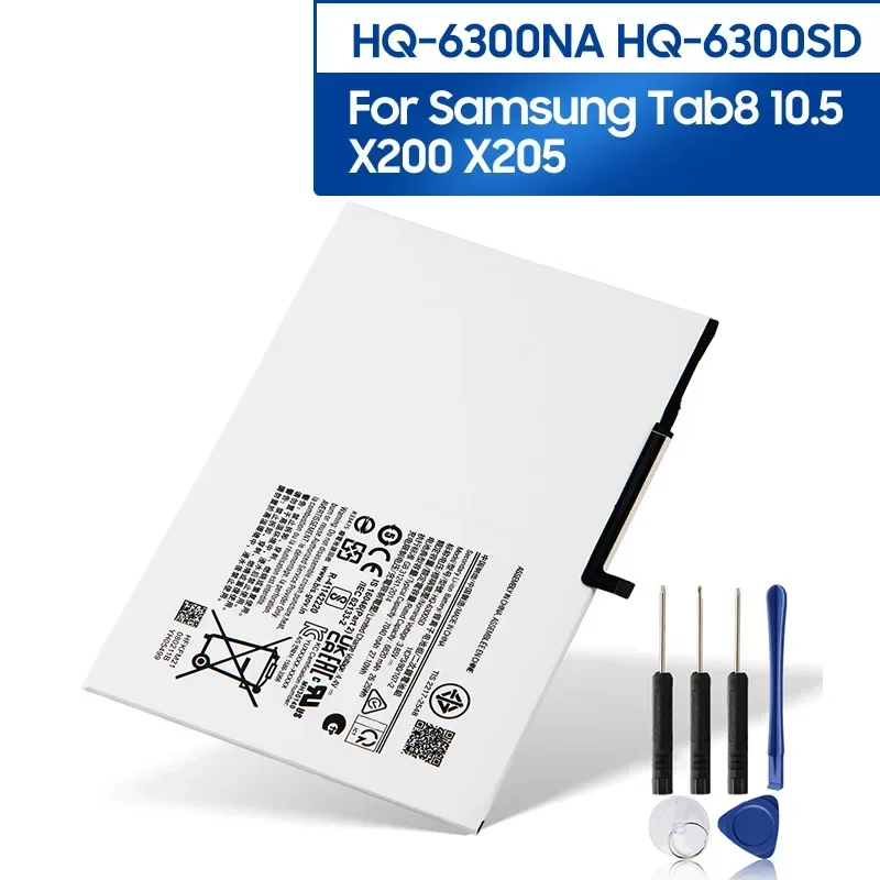 

Replacement Battery HQ-6300NA HQ-6300SD For Samsung Galaxy Tab8 10.5 X200 X205 Rechargeable Battery 7040mAh