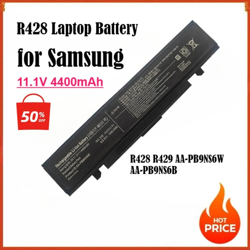 AA-PB9NS6W Laptop Battery for Samsung R428 R429 R423 R430 R468 R528 AA-PB9NS6W AA-PB9NS6B AA-PB9NC6W AA-PB9NC5B BLACK Bateria