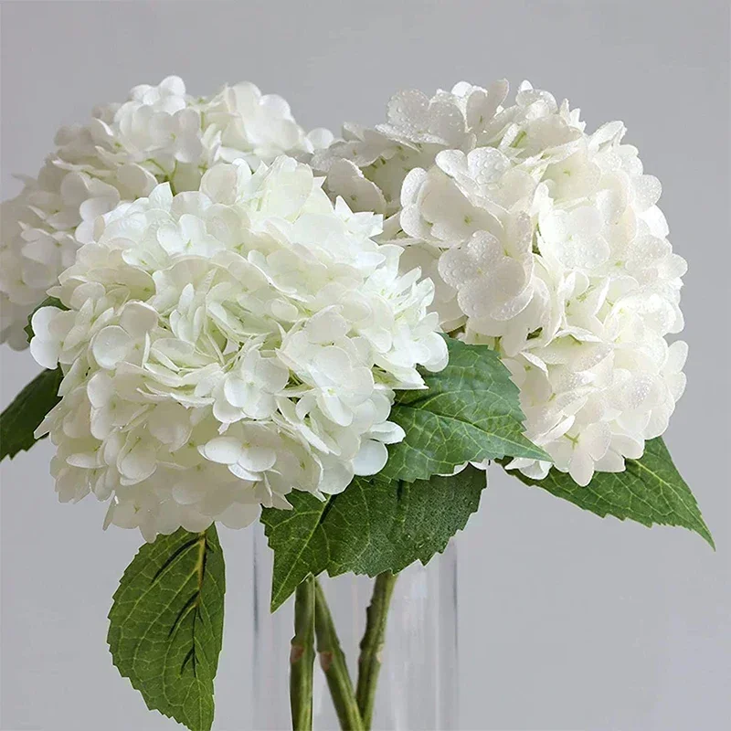 Artificial Flowers Hydrangea Real Touch Latex 21 inch 3Pcs For Home Decoration Bridal Bouquet Wedding