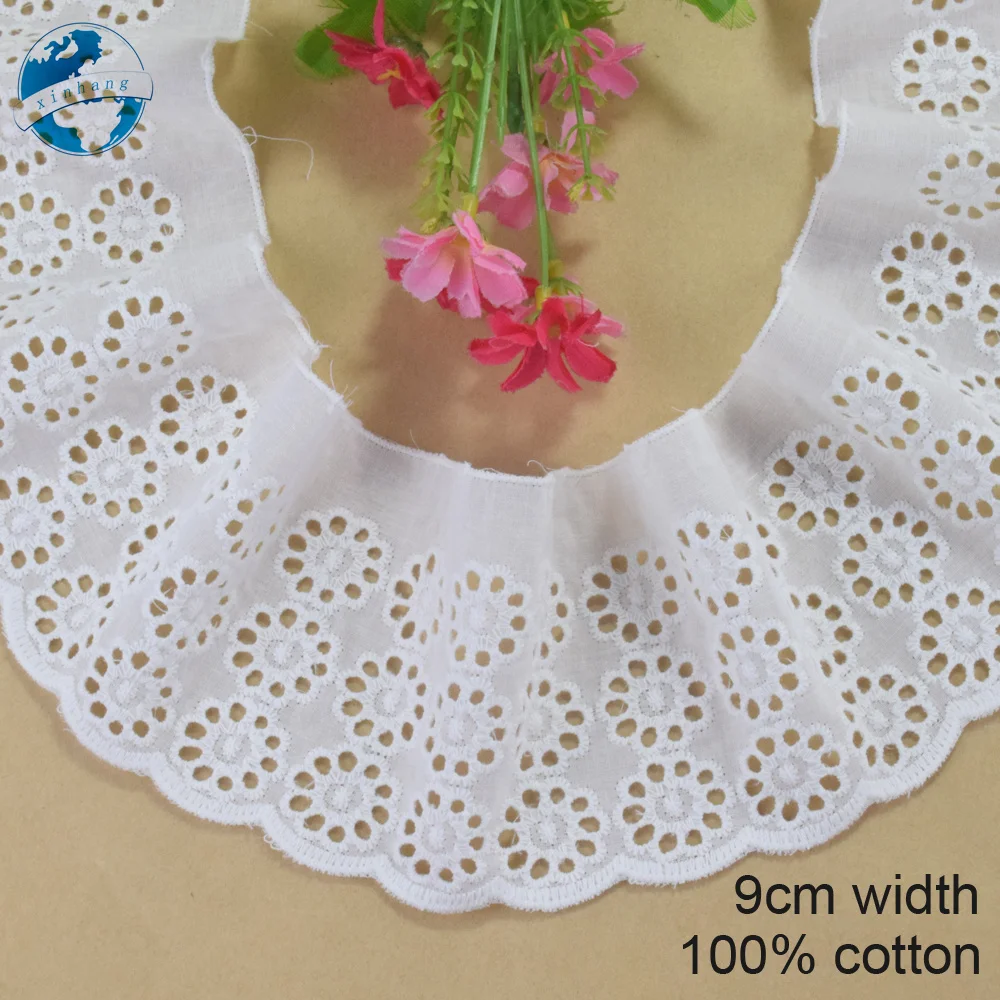 thumbnail image 2 of 3D White Ivory Bridal Lace Fabric, Floral Flower Lace Veil Material, Bride Wedding Dress, Soft Embroidery Tulle Applique Fabric By The Yard 2 of 10