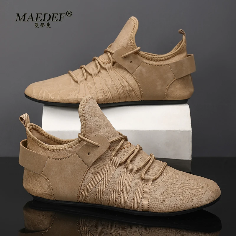 MAEDEF 남성용 경량 패션 디자이너 신발, 레저 워킹, 통기성, 평평한 바닥, 스포츠 신발, 대형 사이즈 39-47