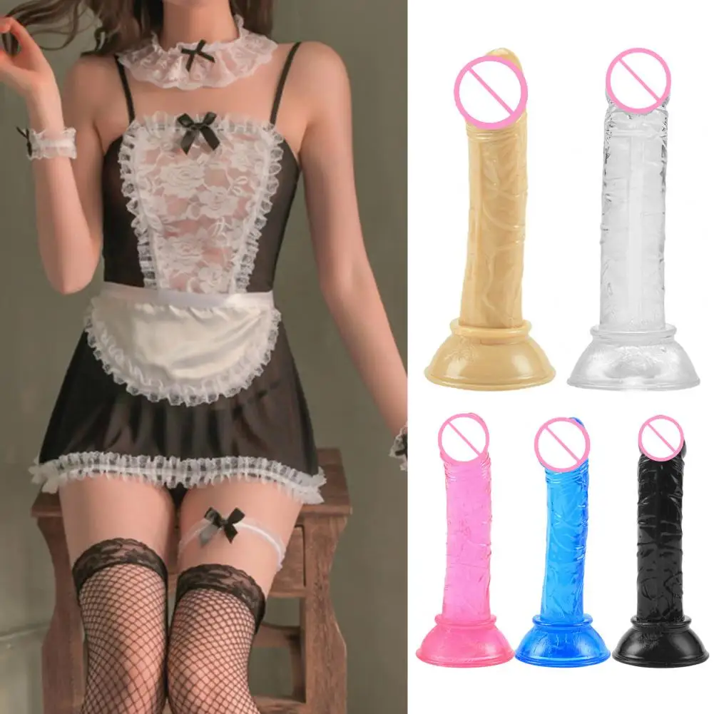 Sex Toys Fake Sucker Phallus Multicolor Faux Crystal Clear Mini Manual Simulated Bottom Suction Cup Female G-spot Masturbator Dildo
