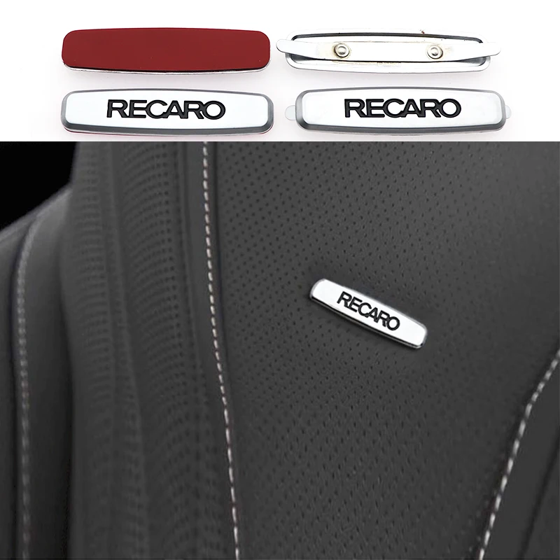 RECARO emblema de metal para asiento de coche, Clips con insignia para