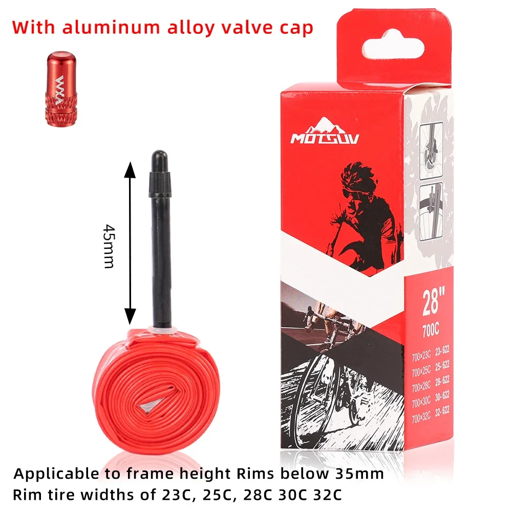 MOTSUV Ultralight TPU Road Bicycle Inner Tube with French Valve