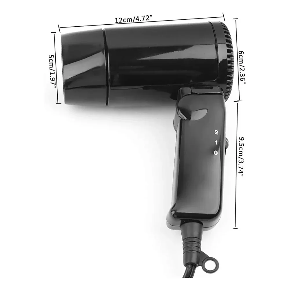 Compact Vehicle Dryer 12V Hair Dryer Hot Cold Blower 1.2 Meters Power Cable Car Styling Hair Folding Handle
