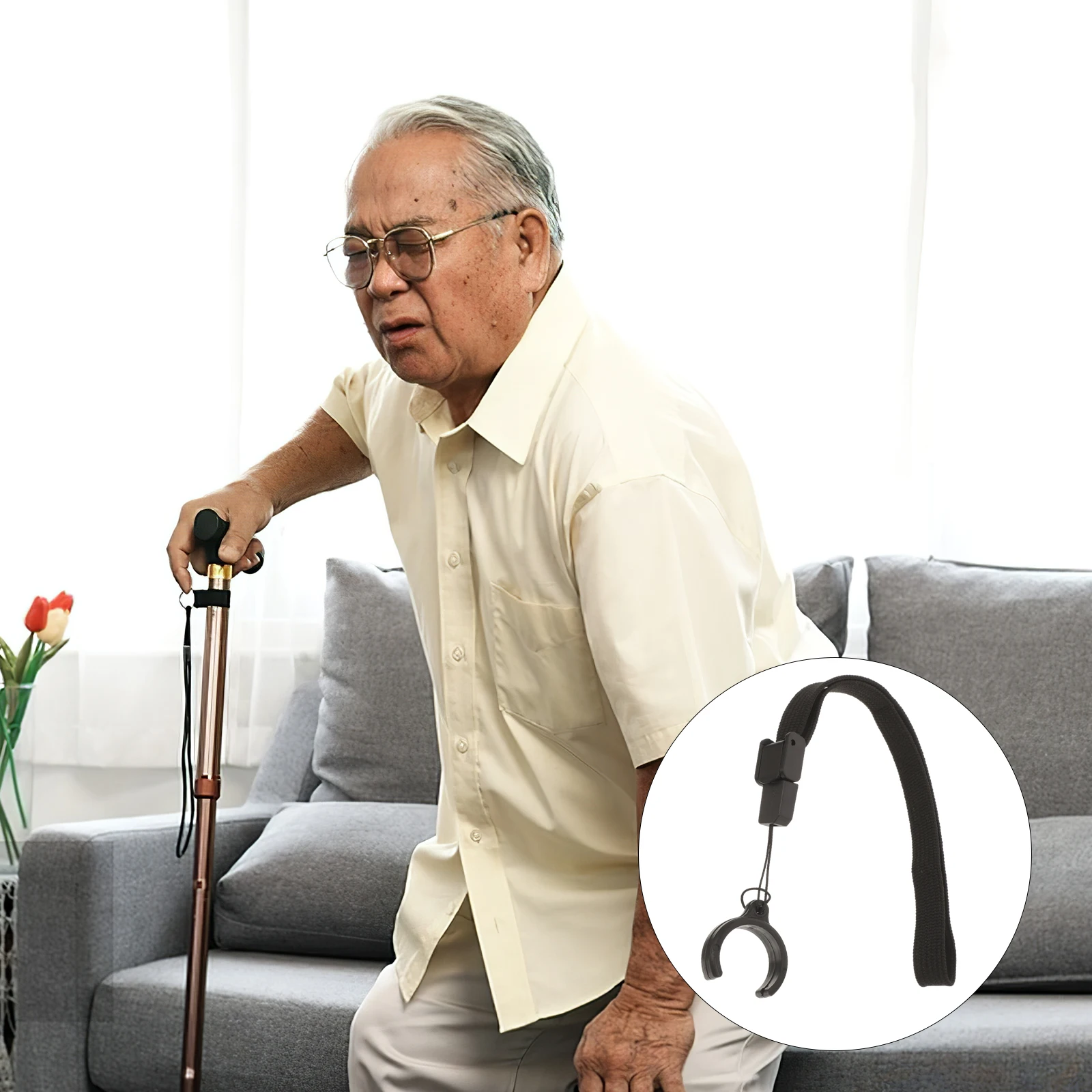 2 Pcs Durable Cane Wrist Strap Walking Stick Lanyard Safety Rope Anti Lost Straps Crutch Bracelet Camping Hiking Accessories