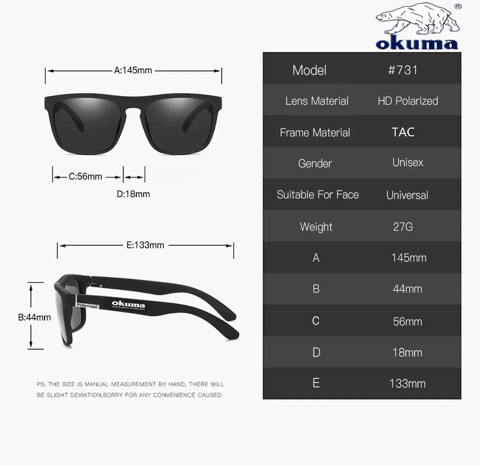Okuma Polarized Sunglasses UV400 for Men and Women Outdoor Hunting Fishing Driving Bicycles Optional Box polarized sunglasses fishing sunglasses