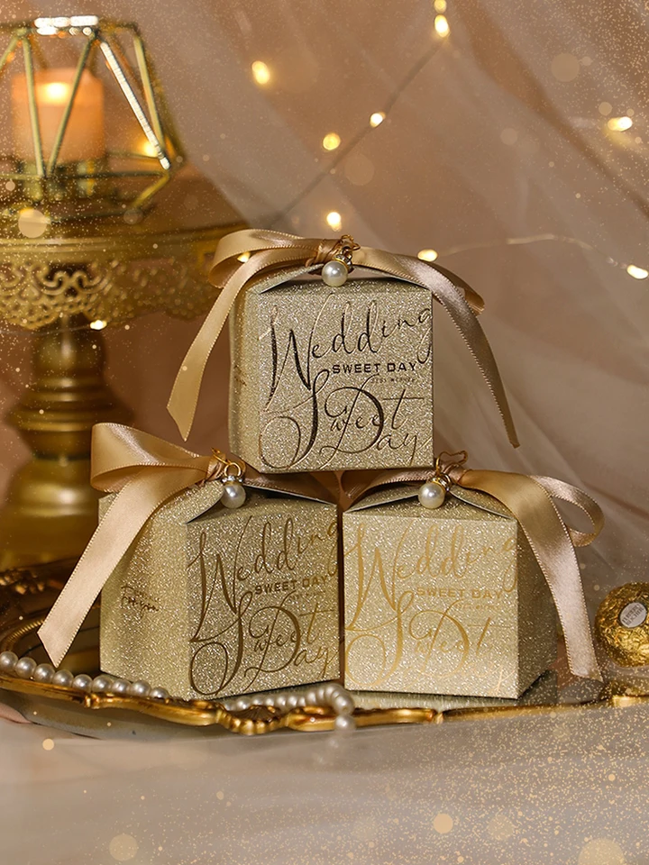 40 Pezzi Scatole Bomboniere, Matrimonio Scatola Caramelle, Scatola Caramelle Nastro, per
