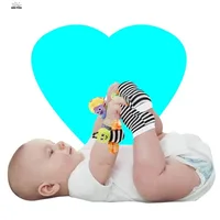 Baby Infant Rattle Socks Wrist band Toys Insect Cartoon Animal Comforting Plush Toy 3-6 to 12 Months Girl Boy Learning Toy 3