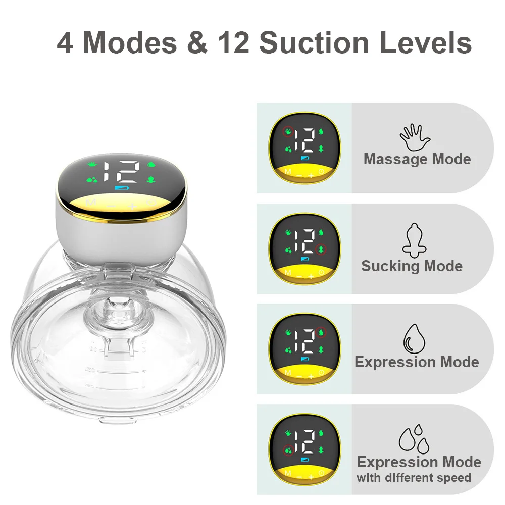 Portable Electric Breast Pump Silent Wearable Hands-Free Newborn Comfort Milk Extractor Automatic Milker BPA Free Breastfeeding 2