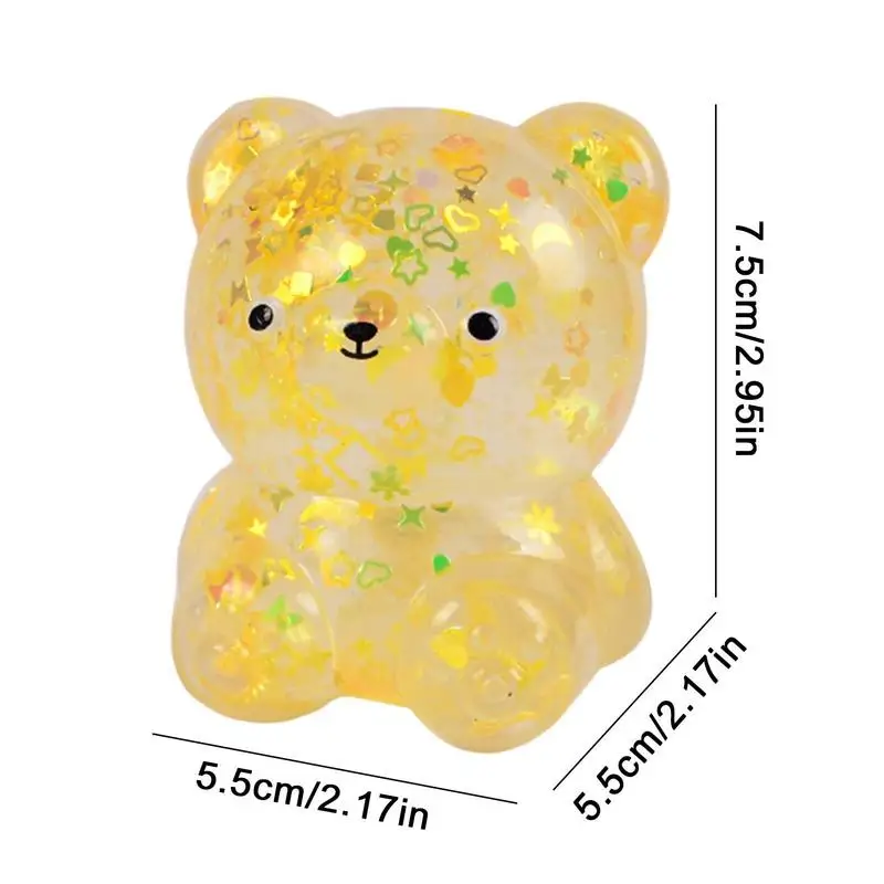 Glitter Squishys Gummy Bear Small Cute Animal Squishys Fidget vent Toys  Gummy Bear Stress Relief Squeeze Toys For Kids Adults - AliExpress