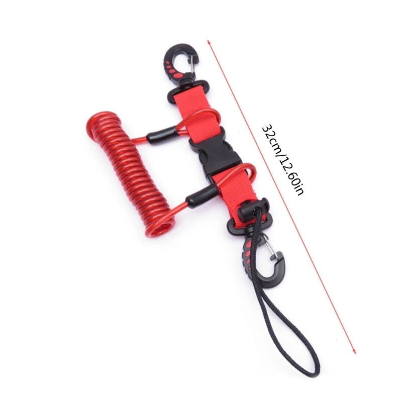 YD61 Scubas Diving Coiled Lanyard Quick Release Clip Heavy Duty Antilost Underwater Spring Coiled Camera Strap for Dive Light 6