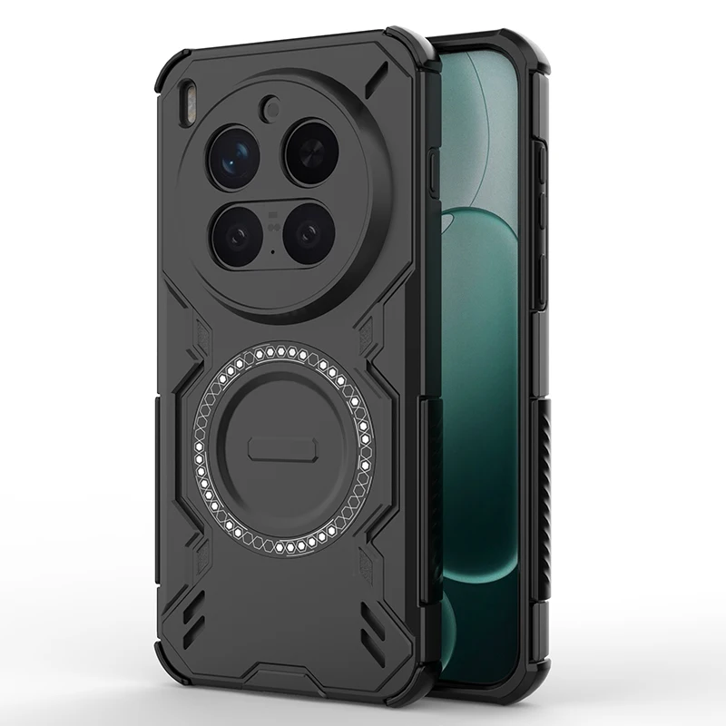 Breathable Heat Dissipation Magnetic Shockproof Phone Case with TPU Frame and Hard Plastic Cover