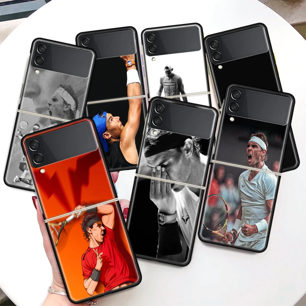 Hitachi Nadal Tennis Per Samsung Galaxy Z Flip 5 4 3 5G Custodia Per Telefono Cover Rigida Nera Zflip 5 4 3 Paraurti Antiurto Di Lusso Coque