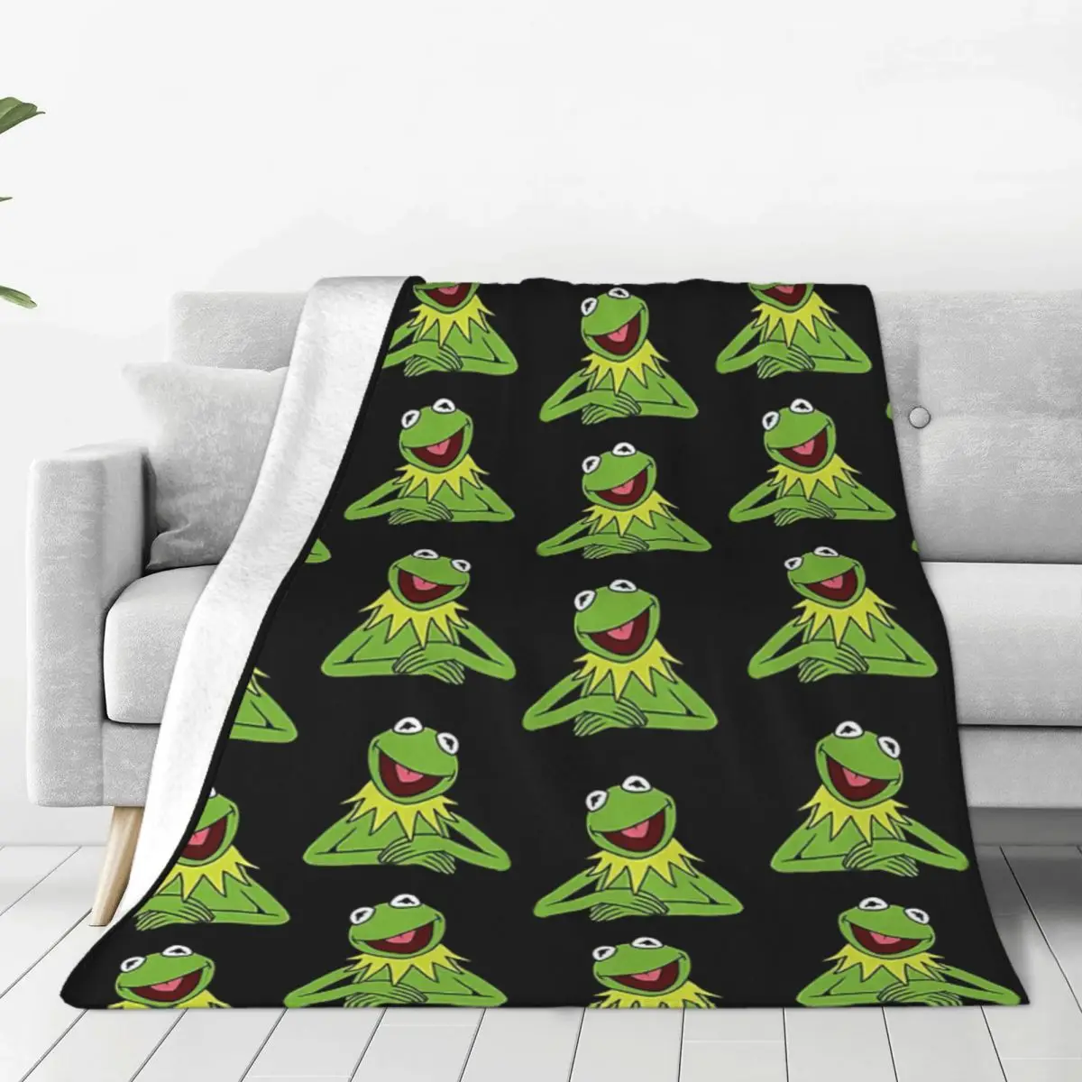 

Фланелевое Флисовое одеяло Kermit с рисунком лягушки для детей, подростков, взрослых, мягкое, уютное, теплое, пушистое