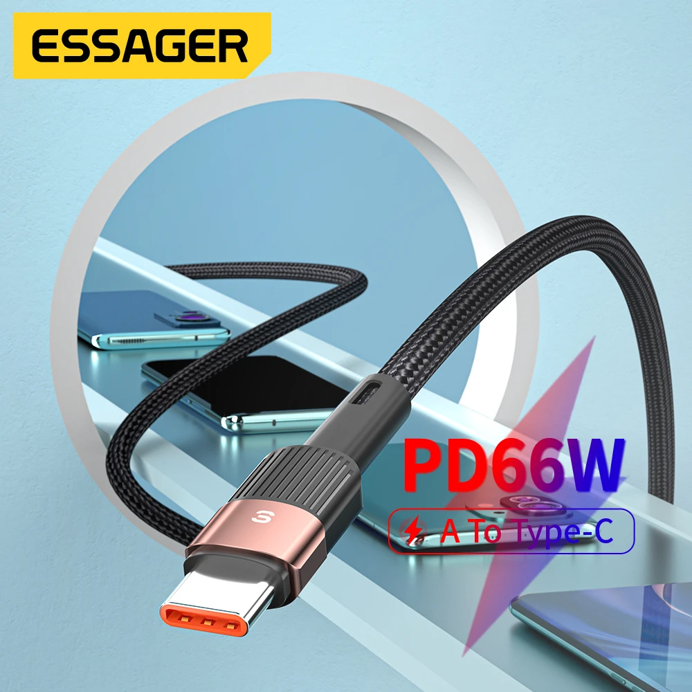 iphone to usb adapter Essage 6A USB Type C Cable For iPhone 12 13 Pro Max Xs 8 Plus Huawei P30 P40 Pro 66W Fast Charging Wire USB-C For iPhone Samsung apple iphone charger cord