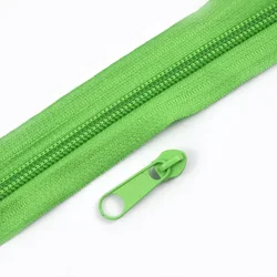 Rainbow Nylon Zipper with Slider Bags for Garment Decoration and Repair - Available in Multiple Lengths (Green)
