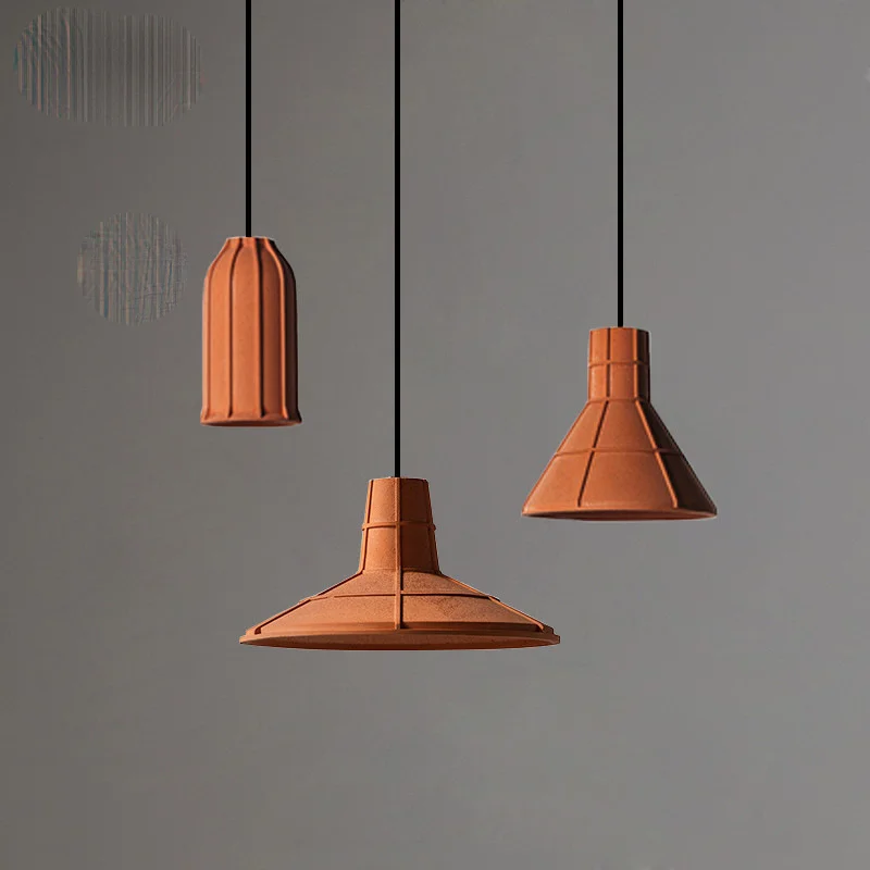 

Nostalgic Industrial Style Cement Pendant Lamp Orange Cafe Hanging Light Nordic Living Room Dining Room Kitchen Bedside Decorate