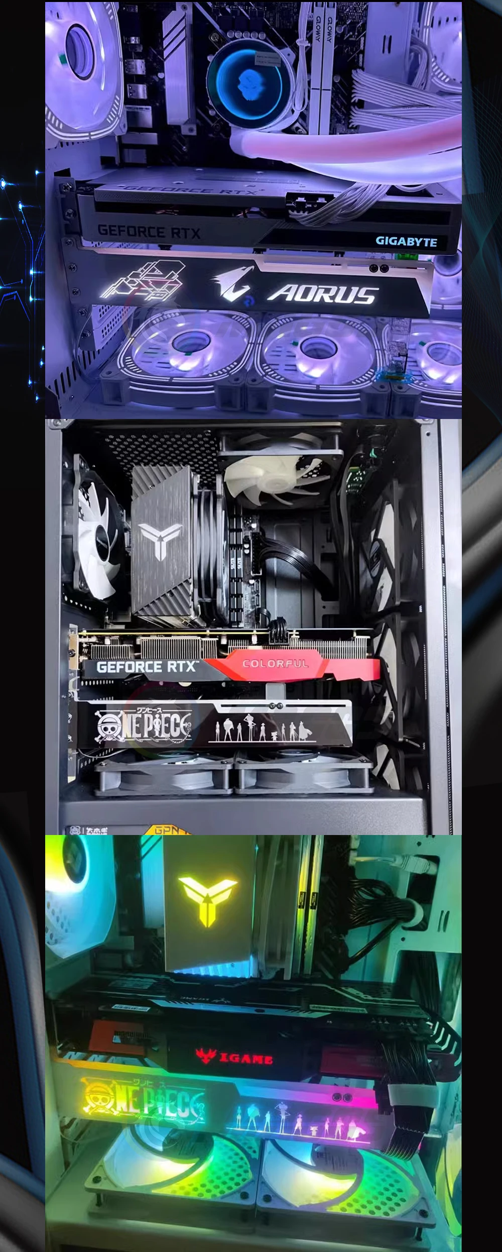 Gráfica, DIY Decoração Gamer Case, ASUS, MSI, AORUS, ROG, 5V, 3Pin ARGB MOD