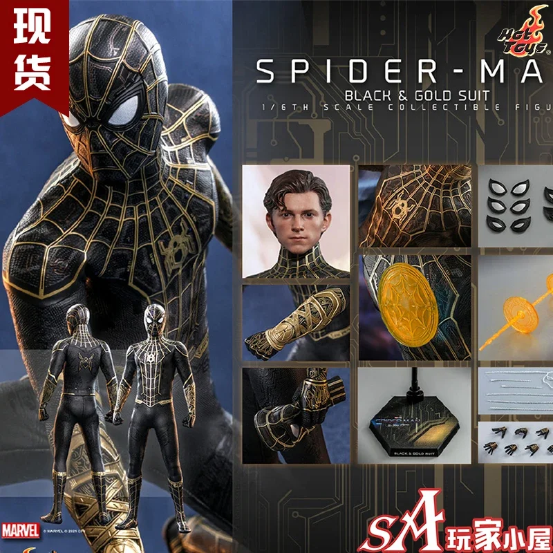 Hottoys Ht 1/6 Mms604 Spider-Man 3 Heroes Non Hanno Ritorno 1/6 Action Anime Figure Model Black Gold Magic Spider Man Collectable