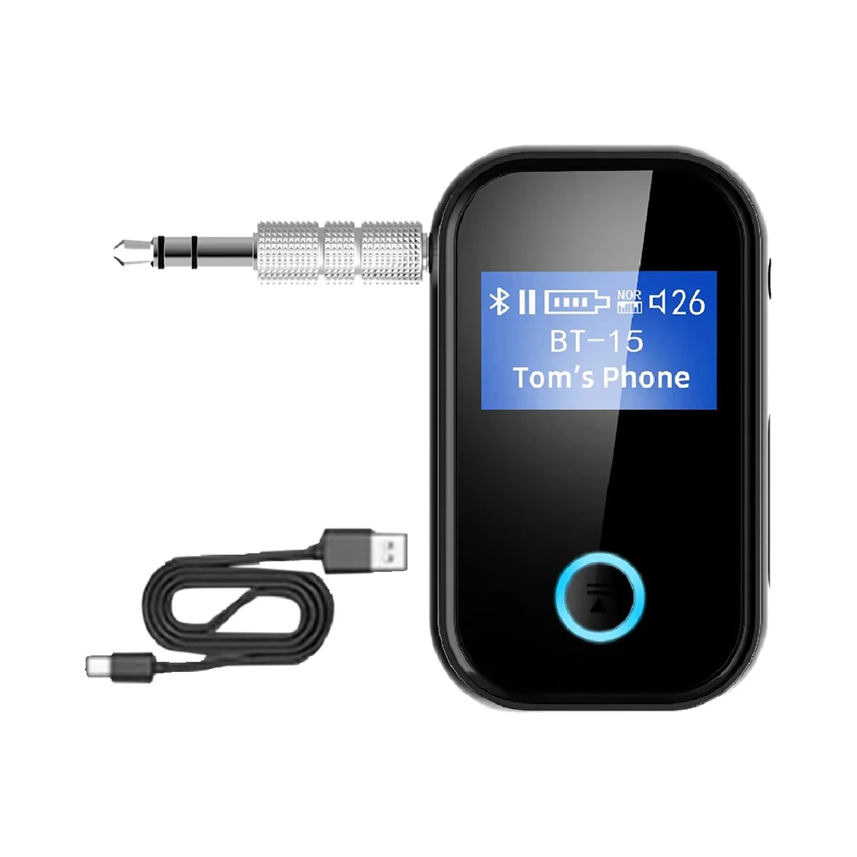 

Bluetooth-адаптер с экраном для автомобиля, беспроводной Bluetooth-приемник 5,0