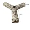 Plush Leopard Print Printed Cat Tunnel Soft and Foldable Cat Friendly Straight Through Three-way Channel Pet Cat Toy 6