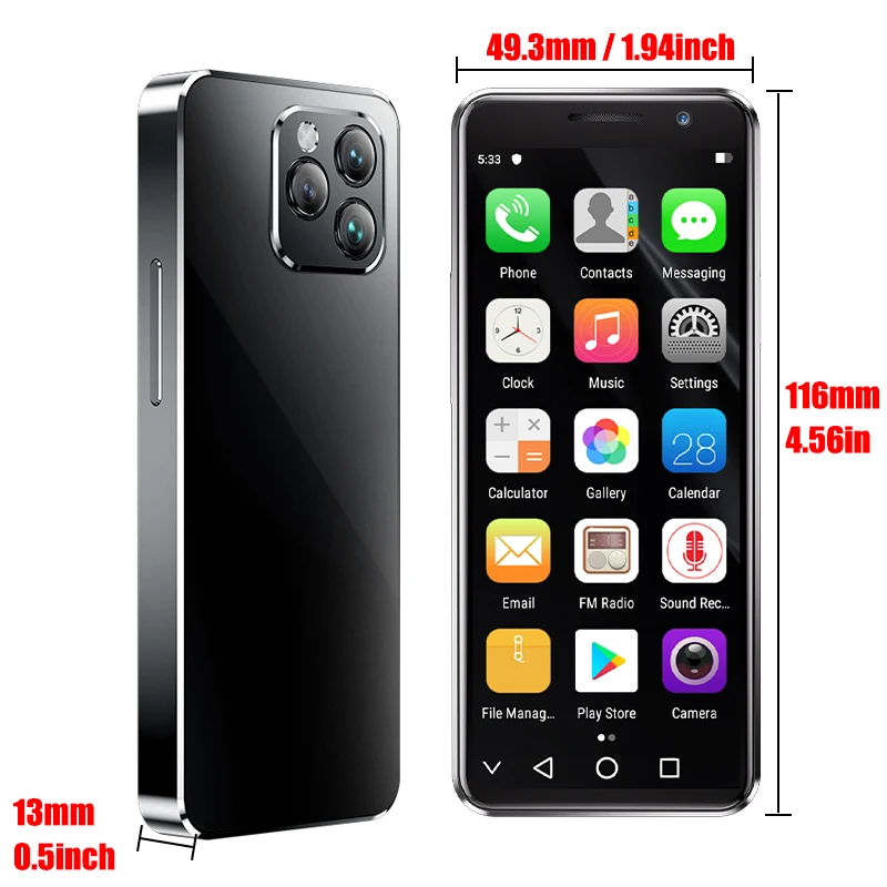 SOYES XS16 Pro 4 ''ミニスマートフォン 4GB RAM 128GB ROM Android