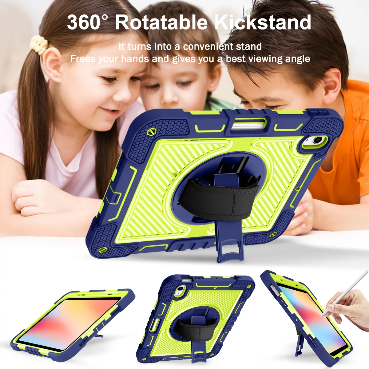 Capa para Tablet com Alça de Mão Capa Kickstand Rotação 360 Samsung Galaxy Tab a9 Plus s9 fe s8 Plus a7 Lite s6 P610 a8 X200 X205 - Imagem 5