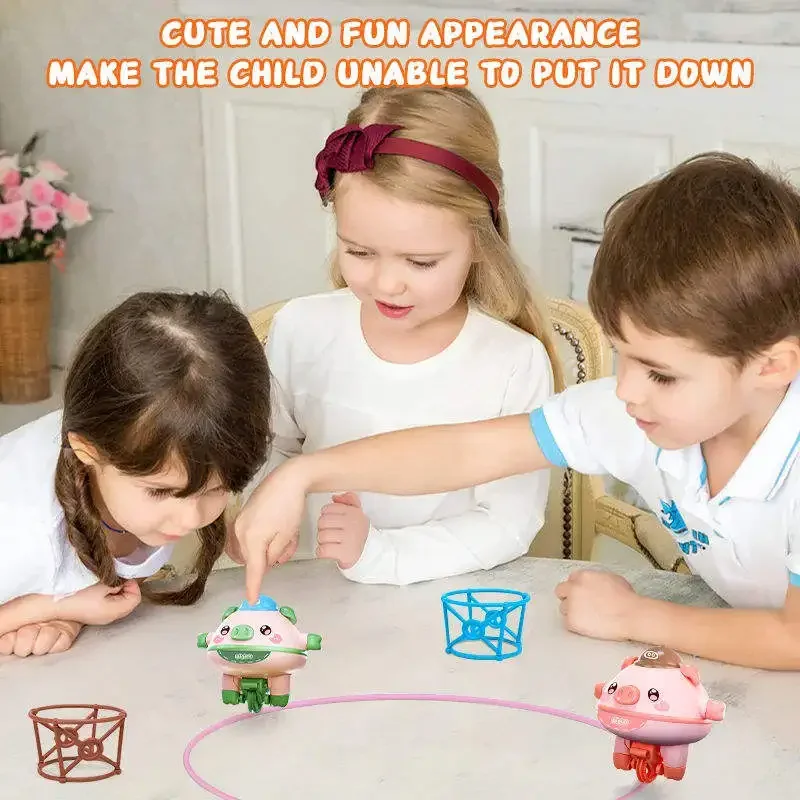 Children's automatic balancing pig black-tech tumbler unicycle tightrope-walking electric educational spinning top