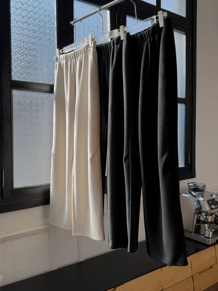 L2518 Black Trousers With Wool High Quality Pants With Pockets 2025  New Hot Sale Women's Clothing