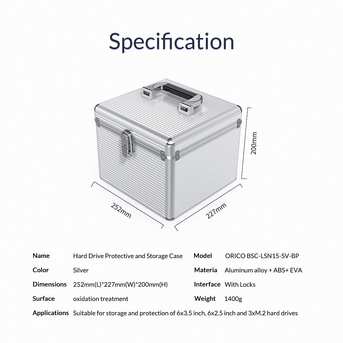 com armazenamento de bloqueio, 3.5 inch hdd case, 2.5, 3.5 m. 2, 10pcs