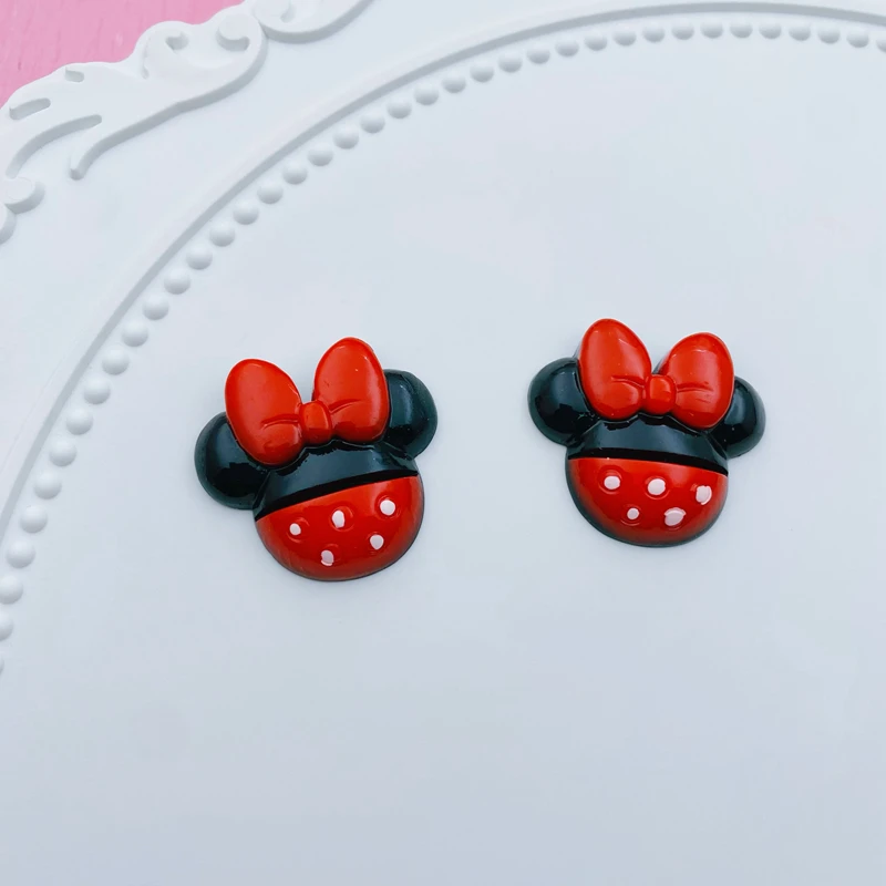Kawaii Mouse Resin Flatback Cabochon 10pcs for Hair Bow Center Jewelry Scrapbooking DIY miniature figurines