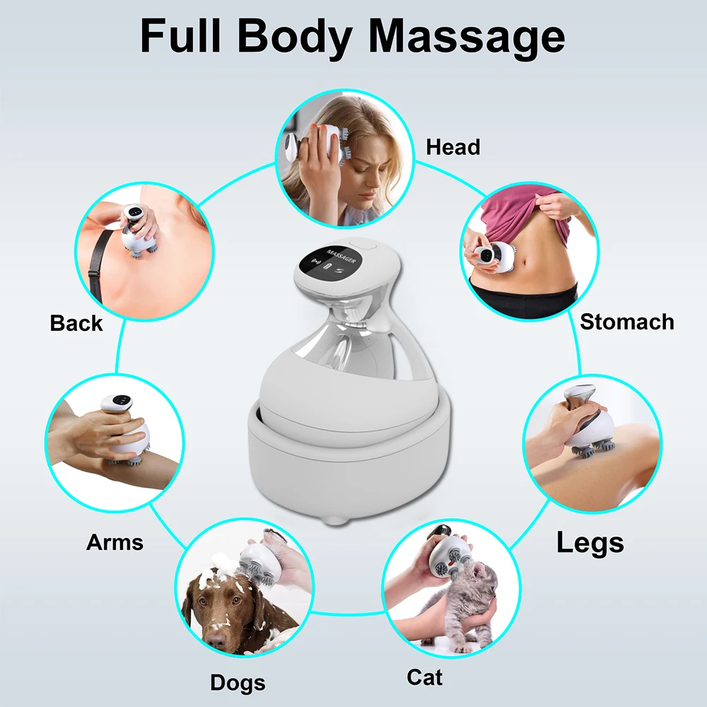 Hoofdmassager Voor Diepe Massage En Reiniging Van Elektrische Hoofdhuid Massageapparaat Voor Het Bevorderen Van Haargroei Handheld Waterdichte Massage Tool