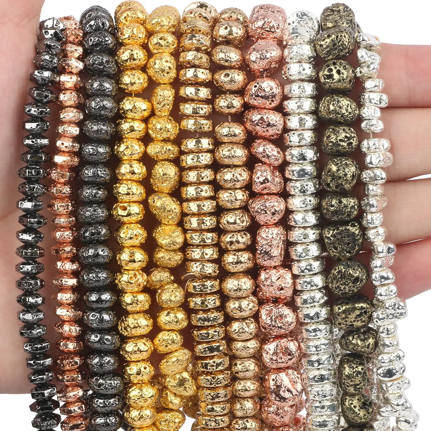 Jewelry Making Wristband Rose Gold Choker Stones Black Spacer Beads