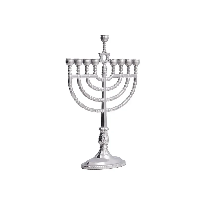 Jerusalem Temple 9 Branch Jewish Candle Holder Hanukkah Fastival Menorah