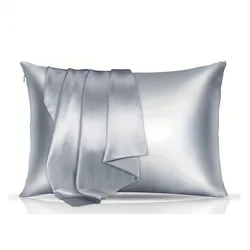 Luxurious Natural Mulberry Silk Pillowcase - Standard Size - 50x66CM (Silver)