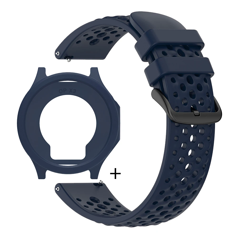 Silicone Watchband with Case - Soft Strap for Smartwatch Wristbands
