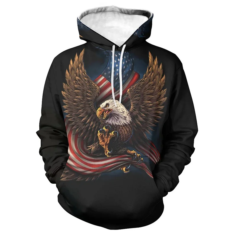 thumbnail image 1 of Sudadera con capucha con estampado 3D de águila y halcón para hombre, sudadera informal de talla grande, sudadera de manga larga, ropa de calle para hombre, 1 of 5