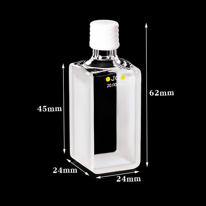 나사 캡이 있는 석영 셀, 석영 나사 병, 17ml, 20mm