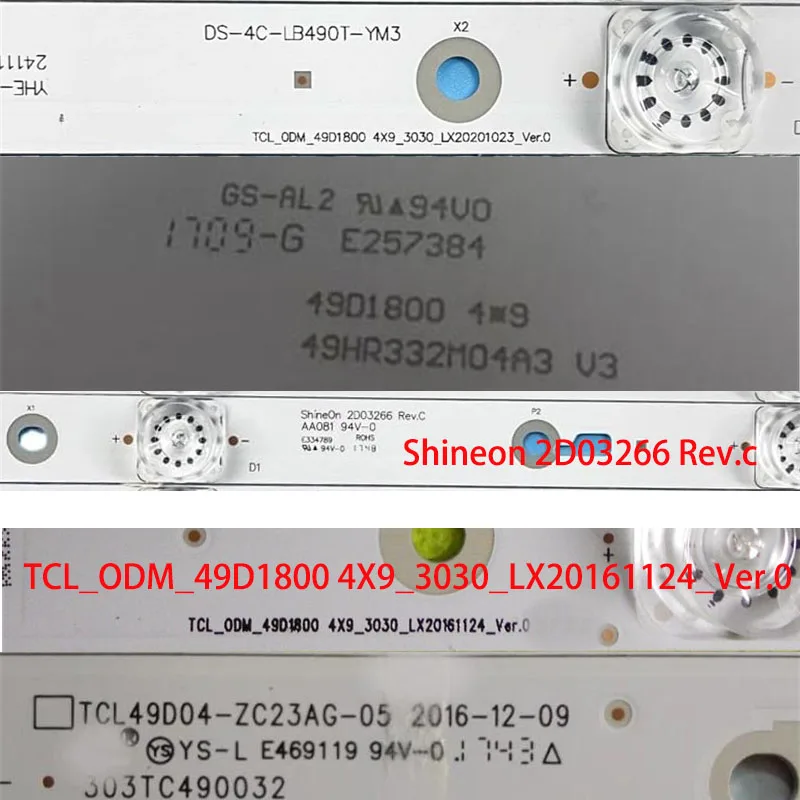 LED Ʈ Ʈ  YHF-4C-LB490T-YHF YHD ŰƮ , Ÿġ 49R50 49R80 49R81 DS-4C-LB490T-YM4, TCL 49D1800 L49P3CFS