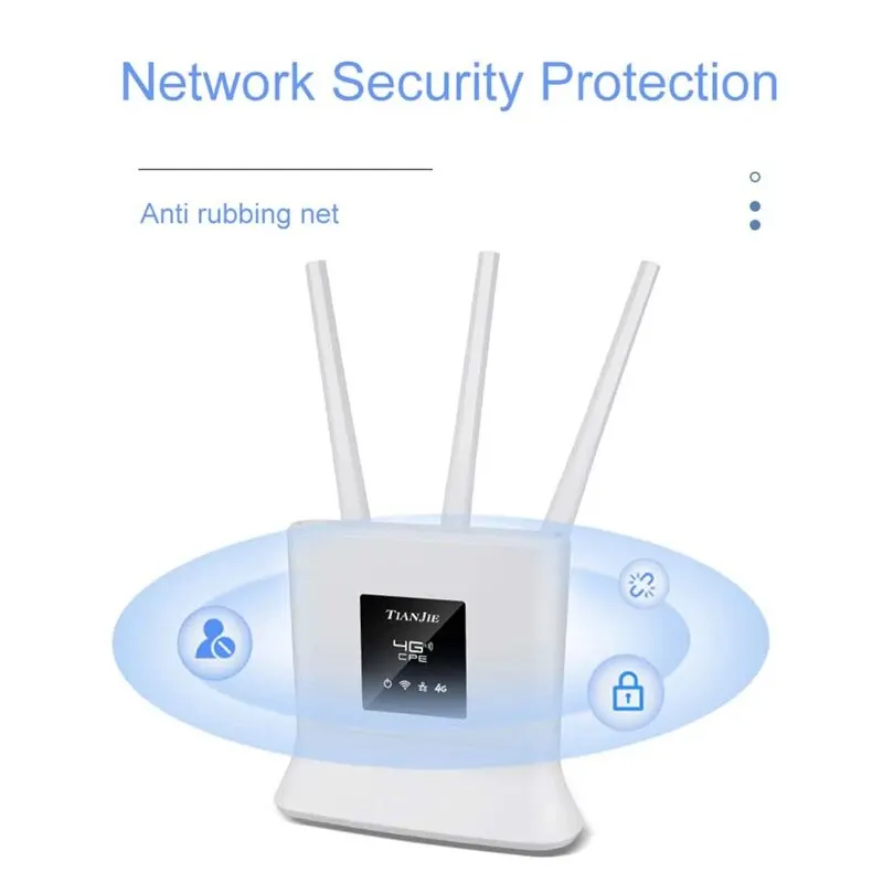 TIANJIE 4G Wifi Router Sim Card Wireless Modem For IP Camera Outdoor Hotspot Coverage LAN WAN Adapter with External Antenna